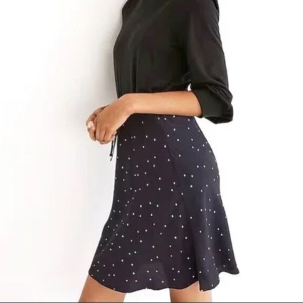 Madewell Drawstring Mini Slip Skirt Night Stars Dark Blue-Black Size 4 Small